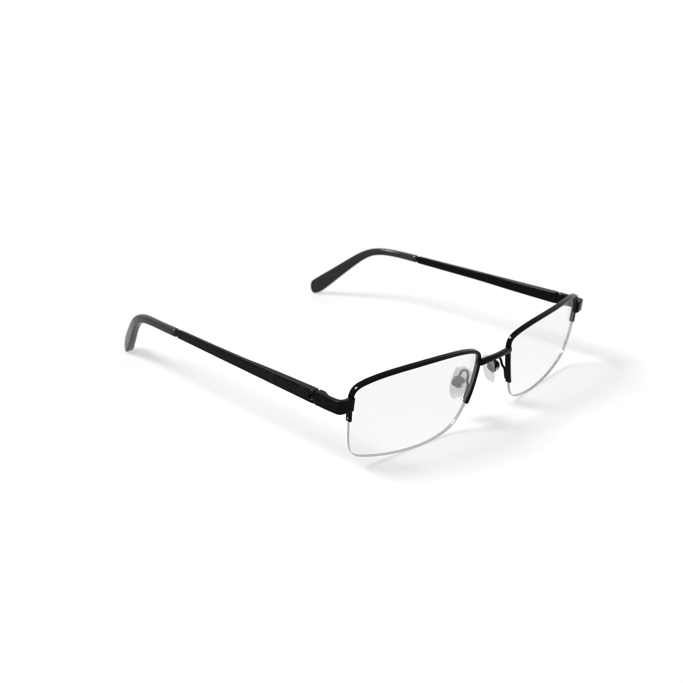 Adolfo Men's Officer Rectangular Prescription Eyeglasses with Case, Gunmetal