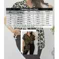 thumbnail image 3 of Cuteduck Womens Plus Size Blouses Leopard Print Button Down Loose Fit Casual Short Sleeve Top 1X-5X, 3 of 7