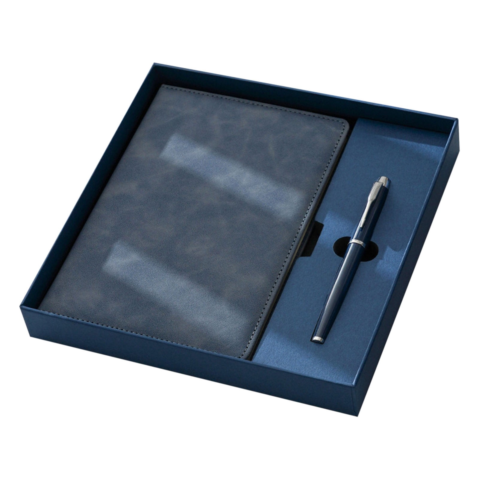 A5 Leather Notebook and Executive Pen Gift Set in Premium Gift Box, 200 Pages/100 Sheets Thick 100GSM Ruled Pages, Great Gift for Business, Home, 1Pc, Available in Multicolor(Brown,9x9")