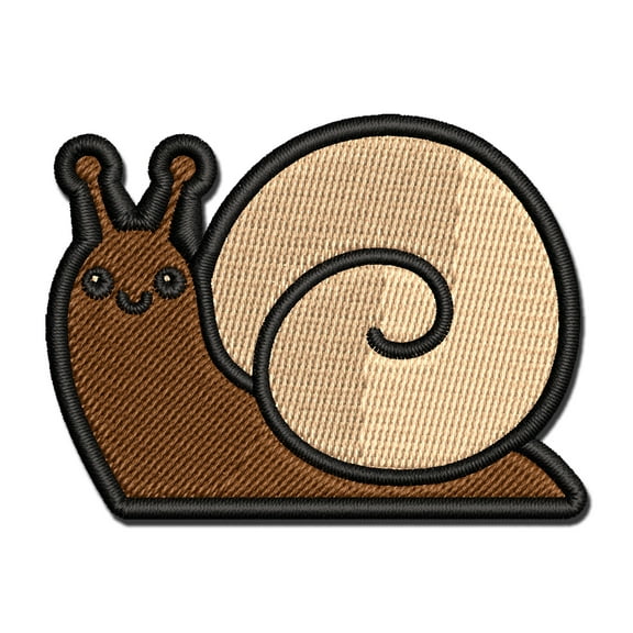 Peeking Snail Applique Multi-Color Embroidered Iron-On Patch - 2.5 Inch Small