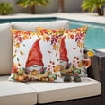 thumbnail image 4 of Red Gnomes Fall Outdoor Waterproof Pillow Covers, Thanksgiving Pumpkin Maple Eucalyptus Autumn Decorative Square Throw Pillowcase Sofa Cushion Sham for Patio/Couch/Chair, 18"x18" 2 Pack, 4 of 8