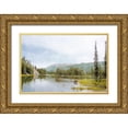 thumbnail image 1 of Murdock, Ramona 32x23 Gold Ornate Wood Framed with Double Matting Museum Art Print Titled - Mountain Tranquility No. 3, 1 of 4