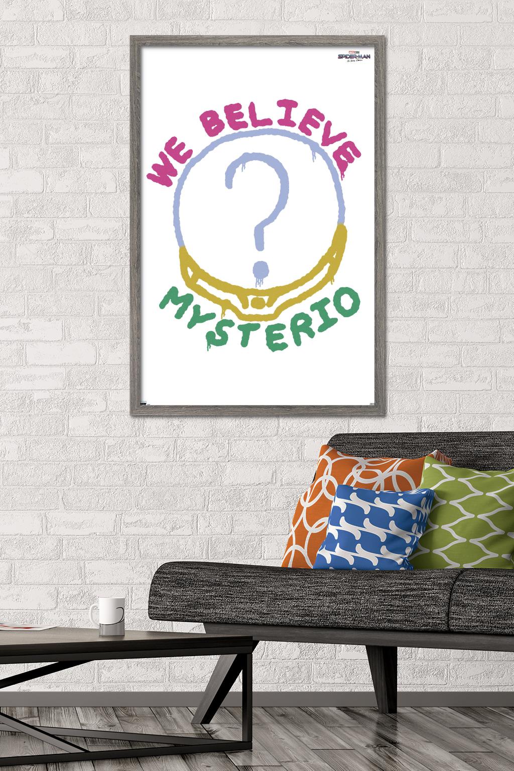 Marvel Spider-Man: No Way Home - We Believe Mysterio 24.25" x 35.75" Framed Poster, by Trends International