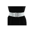 thumbnail image 4 of INSPIRE CHIC Women's Plus Size Stretchy Waist Belts Metal Interlock Buckles Sequins Decor Belts for Dresses Silver 90cm/35.43", 4 of 6