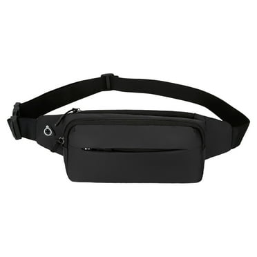 LHWEN Men's Women's Canvas Fanny Pack Large Capacity Sports Waist Bag Lightweight Mobile Phone Holder Adjustable Belt for Hiking Running Travel Outdoor Activities