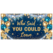 Decorative Design Farewell Banner Colorful Theme Retirement Party Banner Sparkling Gold Blue Balloons for Farewell Party Goodbye Celebration Retirement
