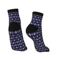 thumbnail image 4 of Bingfone Purple And Blue Squares Design Patterned Men'S Women'S Casual Cotton Socks, 4 of 9