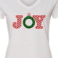thumbnail image 4 of Inktastic Joy Christmas Ornament with Candy Cane Stripes Women's V-Neck T-Shirt, 4 of 5
