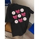 thumbnail image 1 of Girl'S Casual Knit Tops with Geometric Pattern Applique, Summer, Cotton, Crew Neck, Slight Stretch, Loose Fit, Knit Fabric, 1 of 6