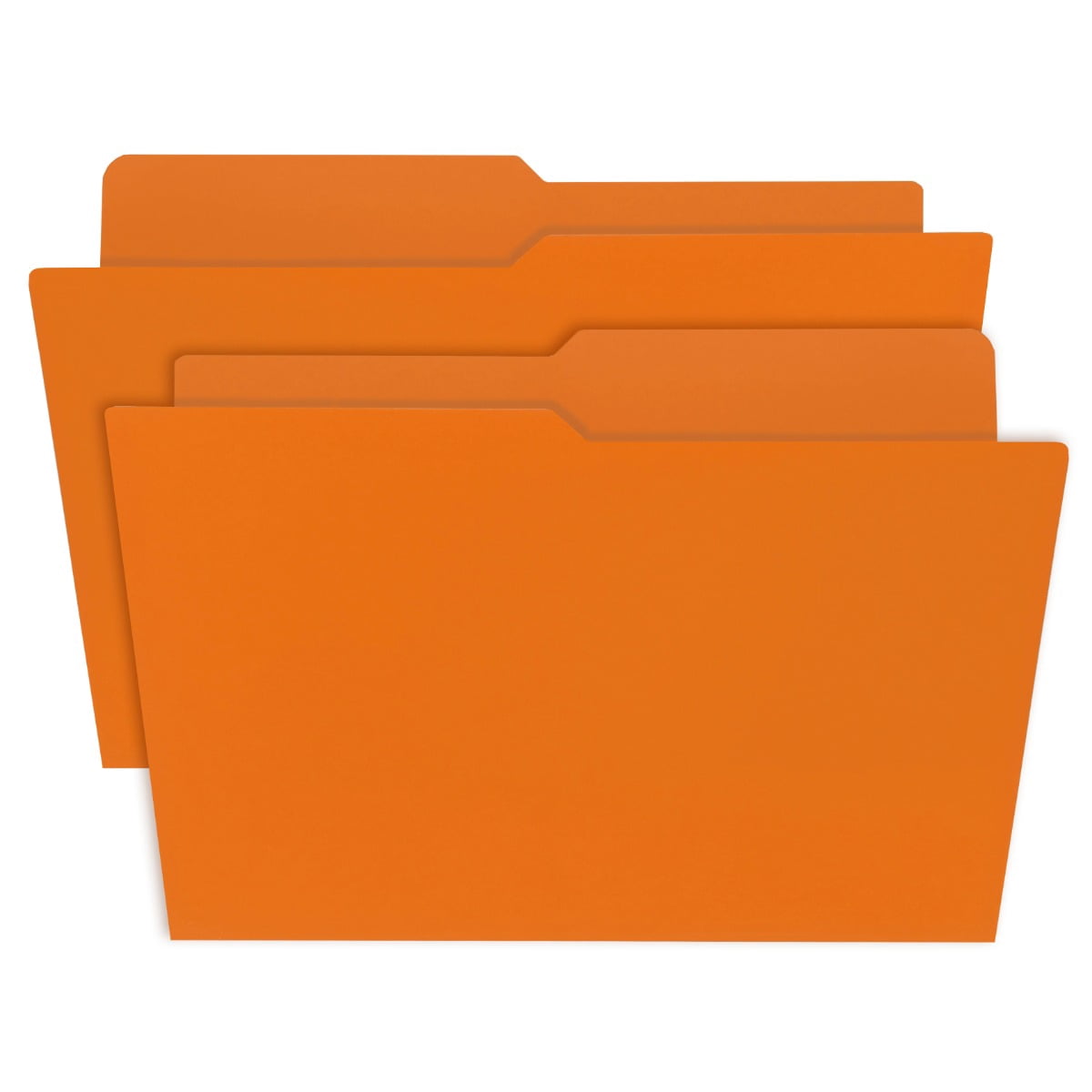 UOFFICE File Folder Letter Size 1/2 Cut Tab 100 Pack Deep Orange