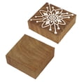 thumbnail image 3 of IBA Indianbeautifulart Textile Printing Block Floral Motif Hand Carved Wooden Stamp Wood Block Printing Textile Stamps For Fabric/ Pottery Blocks,5 Inch, 3 of 6