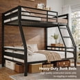 thumbnail image 4 of Honfach Twin Over Full Metal Bunk Bed, Heavy Duty Frame with Ladder & Full Guardrail, Noise-Free, Large Underbed Storage, No Box Spring Needed，Black, 4 of 9