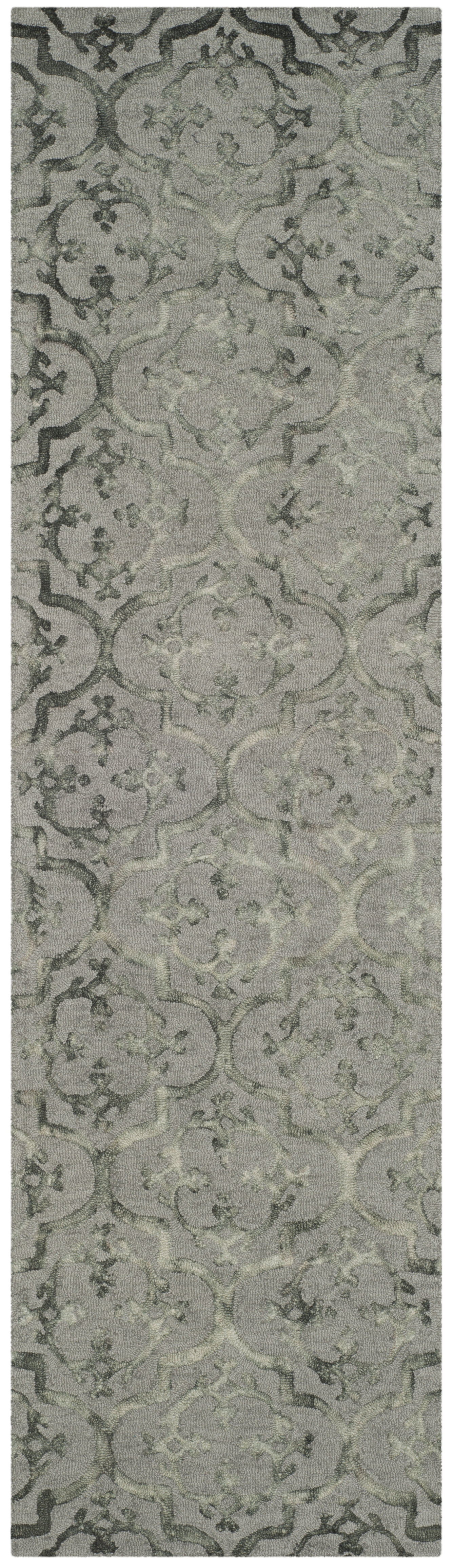 Safavieh Dip Dye Saffron Damask Wool Runner Rug, Gray, 2'3" x 8'