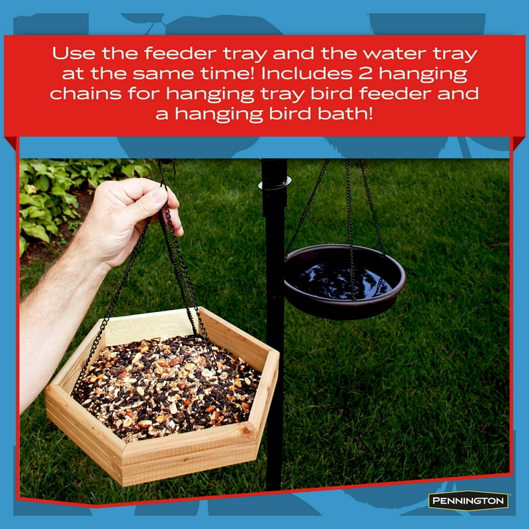 Pennington Cedar 2 in 1 Wild Bird Bath and Wild Bird Feeder, 4 lb. Capacity Pennington Cedar 2 in 1 Wild Bird Bath and Wild Bird Feeder, 4 lb. Capacity