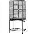 thumbnail image 3 of Yaheetech 53.5'' H Mobile Bird Cage w/ Detachable Stand, Black, 3 of 9