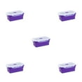 thumbnail image 2 of maskred Silicone de Qualité Alimentaire pour des Repas Sûrs et Sains Boîte de Conservation Scellée Micro-Ondes Boîte à Lunch en Silicone Boîte à Lunch Compact Violet 800ml 5Set, 2 of 6