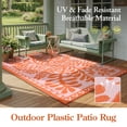 thumbnail image 4 of SUNDEREY 9’X12’Outdoor Rug for Patio,Waterproof Beach Mats, Seaweed Pattern Plastic Straw Outdoor Rugs for RV Patio Deck Beach Porch Backyard,Orange, 4 of 9