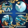 thumbnail image 4 of Gold Lettering Graduation Banner Blue Background Grad Party Backdrop Colorful Balloons Star Confetti Congratulatory Banner for Graduation Ceremony College Graduation Grad Party, 4 of 5
