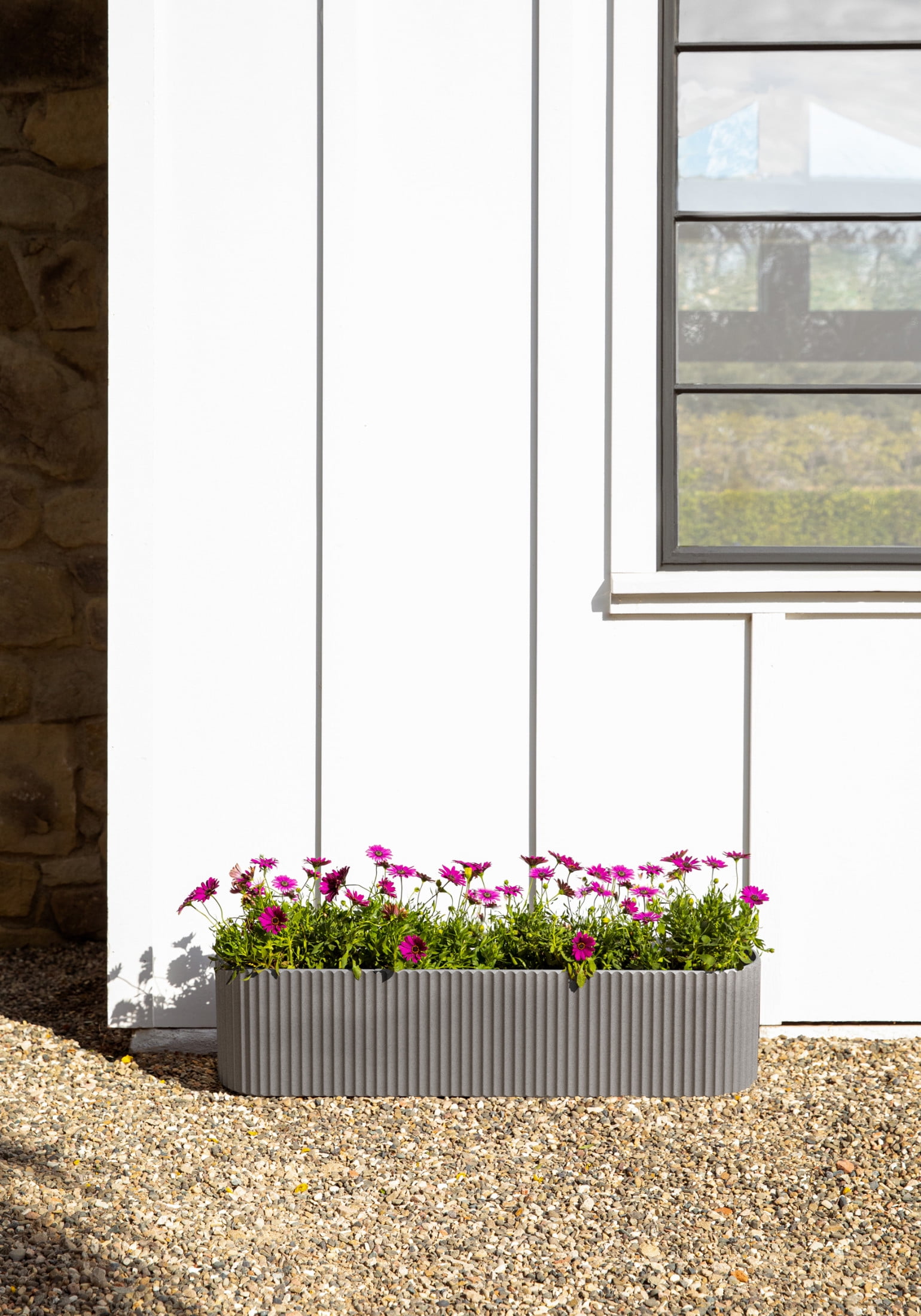 Veradek Demi Series Window Box 36" Plastic-Stone Planter - (Grey/2 Pack)
