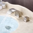 thumbnail image 5 of Sumerain Widespread 3 hole Waterfall Bathroom Sink Faucet with 2 Knob, Brushed Nickel, 5 of 5