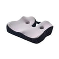 thumbnail image 2 of Cojín de espuma viscoelástica para asiento, cojín para silla de escritorio, diseño hueco, suave, extraíble, para silla de oficina, almohada para Gris Negro, 2 of 8