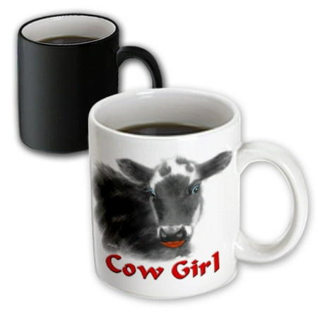 Cow Large Mug - 3dRose Cow Girl, Magic Transforming Mug, 11oz