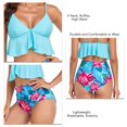 thumbnail image 2 of Bikini estampado ANGGREK Cintura Alta con Cuello en V Lavable a máquina Para mujer, 2 of 6