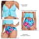 thumbnail image 5 of Traje de baño de dos piezas, traje de baño estampado con cuello en V para mujer, bikini hecho a mano con cuidado, 5 of 6