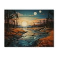 thumbnail image 3 of Designart "Azure Mirrors on the River IV" Landscapes Print on Natural Pine Wood, 3 of 5