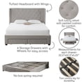 thumbnail image 2 of Brittany Queen Bed Frame with 4 Storage Drawers/Platform Bed/Upholstered - Light grey, 2 of 5