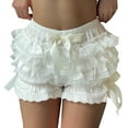 thumbnail image 4 of Gupgi Women Ruffles Shorts Harajuku Bow Lace Sleep Shorts Pajama Short  Pants, 4 of 8