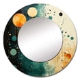thumbnail image 2 of Designart "Blue Orange Mid-Century Minimalist Oasis I" Collages Abstraits Grand Miroir Rond - Miroir Rond Décor Mural - Miroir Imprimé Rond Mid-Century 36 Pouces x 36 Pouces Pouces, 2 of 5