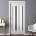 thumbnail image 3 of Non-Adhesive Static Cling Window Tint, Grey Ombre Stripe Window Privacy Film Frosted, Modern Farmhouse Vertical Striped Insulated Windows Frosted Films for Living room, 35.4 x 78.7 Inches, 3 of 9