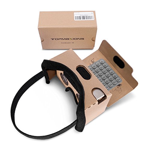 google cardboard topmaxions 3d vr virtual reality diy vr headset for 3d movies and games compatible with android apple up to 6 inch easy setup