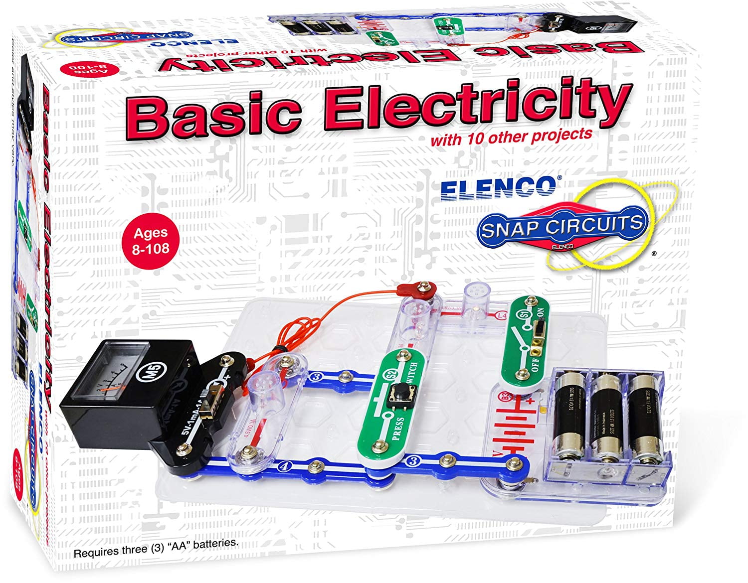 Snap Circuits Electronics Basic Electricity Mini Kit | Build 9 Projects with Snap-Together