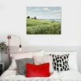 thumbnail image 4 of Nawypu  Framed Canvas Print Wall Art Green Meadow Hillside with Plants and Flowers Nature Wilderness Illustrations Modern Rustic Colorful Multicolor for Living Room, Bedroom, Office, 4 of 4