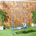 thumbnail image 2 of Safavieh Outdoor Bench Antique Blue Eloise Patio Arbor Metal, Iron, 2 of 11