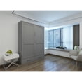thumbnail image 2 of RoomAndLoft Modern Solid Wood Queen Murphy Wall Bed Gray, 2 of 12