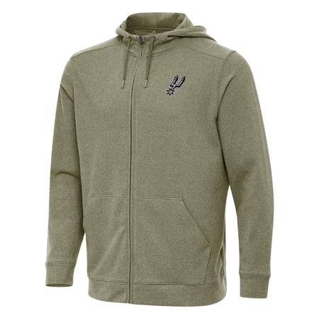 Men s Antigua Olive San Antonio Spurs Effortless Full-Zip Hoodie Jacket
