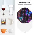 thumbnail image 5 of Leather Coasters with Heat-resistant for Drinks, Colorful Butterfly Dream -标题2 Octagon, 5 of 5