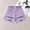 thumbnail image 5 of VV AVEORS Women'S 2 In 1 Running Shorts Quick Dry High Waisted Drawstring Athletic Workout Short For Gym Yoga With Liner 2 Pockets Purple S, 5 of 5