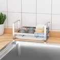 thumbnail image 4 of Waterproof Draining Rack Stainless Steel Sink Draining Rack Countertop Drying Rack with Tray Design Quick Drainage Anti-slip Punch-free Installation, 4 of 8