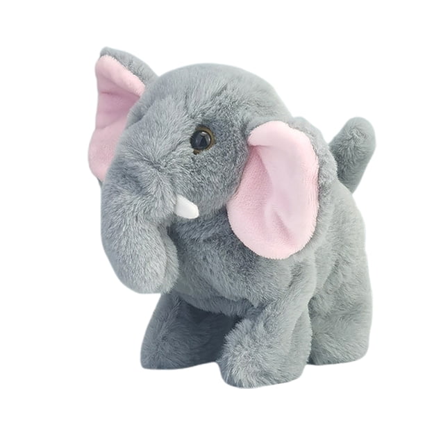 Elefante De Simulación Que Puede Caminar Y Mover La Cabeza Y La Cola. Muñeco De Juguete Para Niños.