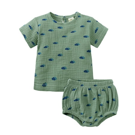 

Xiulive Toddler Boys Short Sleeve Cartoon Prints T Shirt Tops Shorts Child Kids Set&Outfits Kids Classic Fit Matching sets