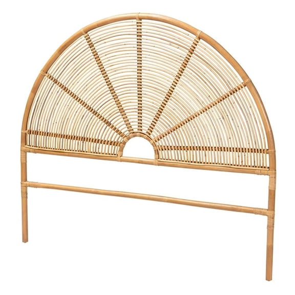 bali & pari Nina Modern Bohemian Honey Rattan Queen Size Standalone Headboard