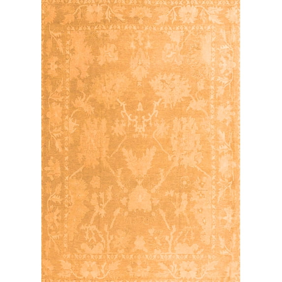 Ahgly Company Indoor Rectangle Oriental Orange Traditional Area Rugs, 5' x 8'