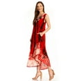 thumbnail image 4 of Sakkas Alexis Embroidered Long Sleeveless Floral Caftan Dress / Cover Up - Burnt Orange - One Size, 4 of 5