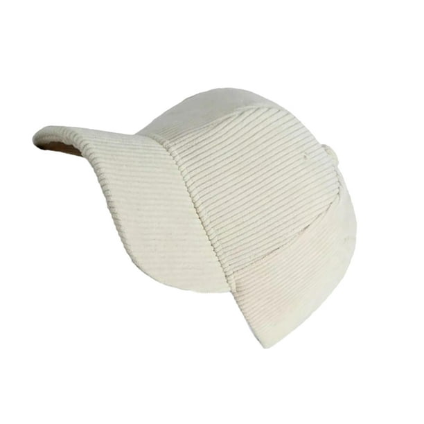 Gorra de Béisbol de Pana Unisex Minnieouse Estilo Deportivo Gorra de Camionero Ajustable Color Sólido Vintage Transpirable Sombreros Beige
