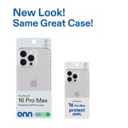 onn Protective Gel Phone Case for iPhone 16 Pro Max - Clear