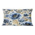 thumbnail image 3 of Designart "Classic Floral Beauty In Blue And Beige I" Floral Printed Throw Pillow, 3 of 5